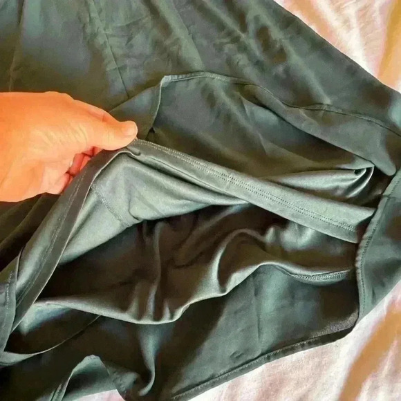 Maurice's Women's Sz S Forest Green Midi Spaghetti Strap Dress Fully Lined - Picture 6 of 7